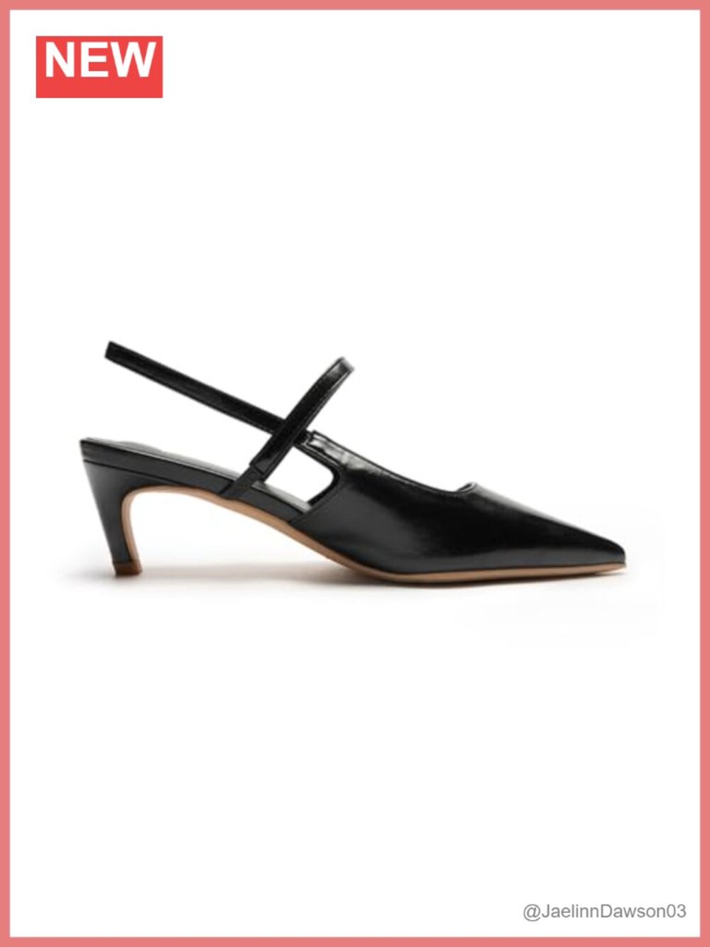 Pointed Toe Kitten Heel Slingback Pumps Low Heel 2.56" Women's Dress Shoes